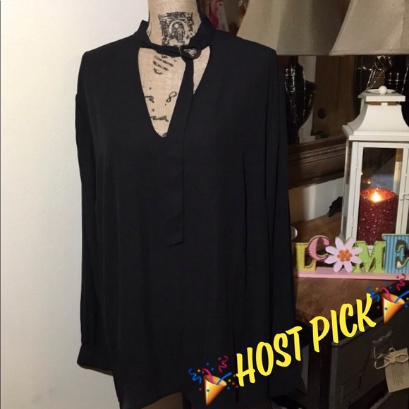 Who What Wear Tops - 🎉Host Pick🎉Who What Wear Black Blouse NWT